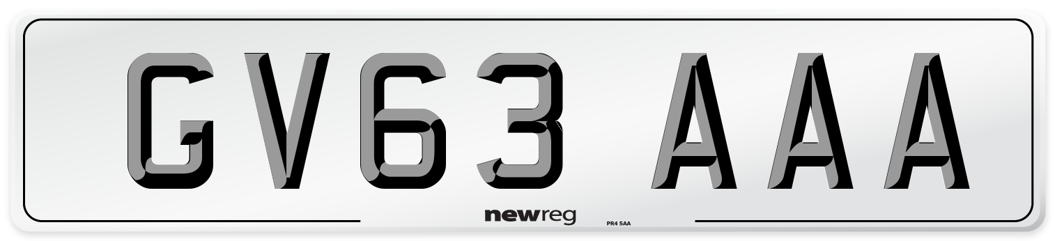 GV63 AAA Number Plate from New Reg